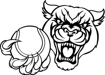 Panther Cougar Jaguar Cat Tennis Ball Sport Mascot