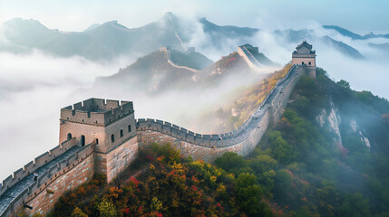 Great wall of China.  - obrazy, fototapety, plakaty