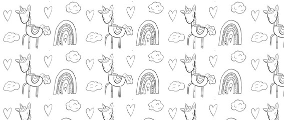 Unicorn seamless pattern 