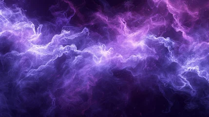 Kissenbezug Abstract background - purple lightning shape. Black spotlight smoke stage entertainment background. © AI By Ibraheem