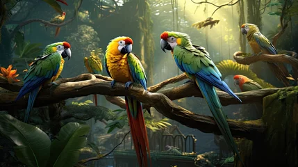 Fotobehang amazing rainforest birds © neirfy