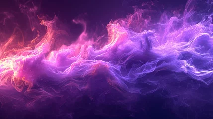 Foto op Canvas Moving purple flames and smoke. Illustration. © IBRAHEEM'S AI