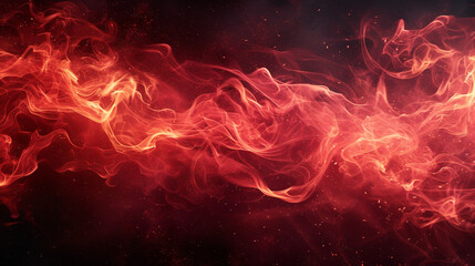 Fototapeta na wymiar Moving red flames and smoke. Illustration.