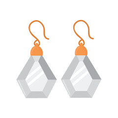 Diamond earring icon clipart avatar logotype isolated vector illustration