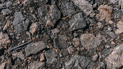 Stone Wall Texture Background in Nature: Granite Pattern Abstract Macro Brown Rough Natural Surface...