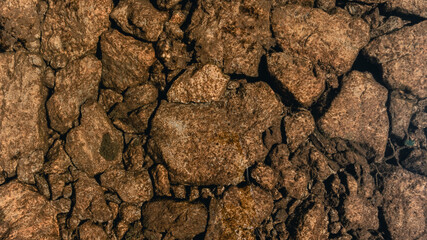 Brown rock under water Texture Background.