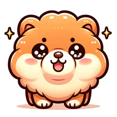 Obraz premium Adorable Kawaii Chow Chow Pup on white background - Perfect for Children's Books and Creative Projects
