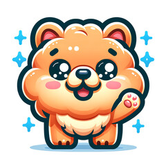 Obraz na płótnie Canvas Adorable Kawaii Chow Chow Pup on white background - Perfect for Children's Books and Creative Projects