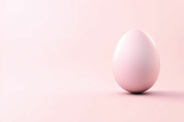 Naklejka na ściany i meble Pink Easter egg on an isolated pink background. Copy space. Easter concept