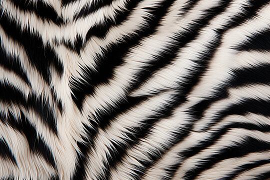 Striped fur close-up, white tiger, texture, background
