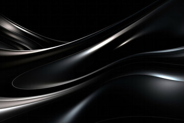Black and Silver Background With Elegant Wavy Lines