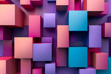 Vibrant Abstract Background With Colorful Cubes - Modern Art Composition