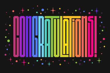 Congratulations banner, card, poster, printable, logo, word, text, wishes message for graduates, success, winner, business, wedding, anniversary, job, students, exam, engagement, baby shower, new baby