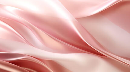 Photorealistic Background with Images of Satin Ribbons and Peach-Colored Fabric, Evoking a Luxurious and Elegant Atmosphere, Perfect for Fashion Concepts, Romantic Designs, and Glamorous Presentations