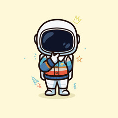 cute astronaut in jacket and hype pants