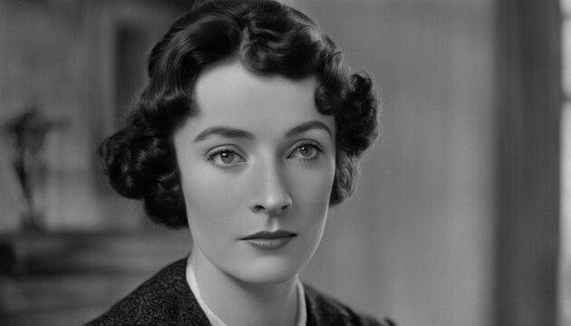 Black and white photo of a 20th century woman