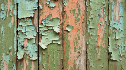 Peeling paint texture on an old wooden surface background