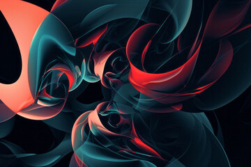 Computer Generated Image of Red and Blue Swirls