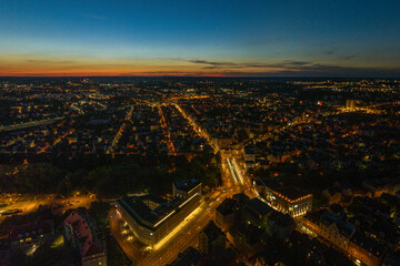 Hereinbrechende Nacht über Augsburg-Oberhausen