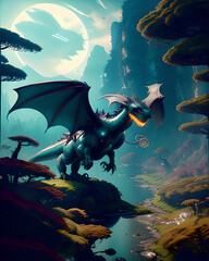 Obraz premium scene with dragon