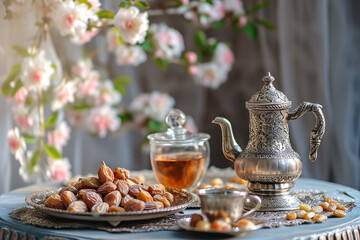 Fototapeta premium ramadan Kareem, Ramadan crescent moon, Eid Mubarak Islamic festival social media banner and Eid Mubarak Post Template, islam