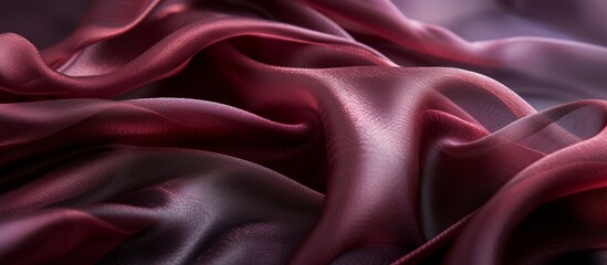 Obraz premium Silk fabric in dark maroon with a blend of organza and satin textures.