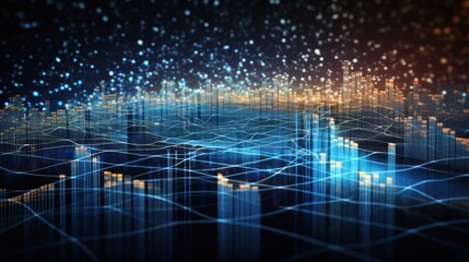 Representation of data analytics,charts, graphs and data driven insights emerging from a sea of information