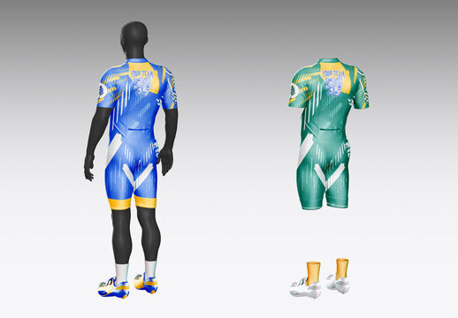 Men's Cycling Suit With Avatar Mockup