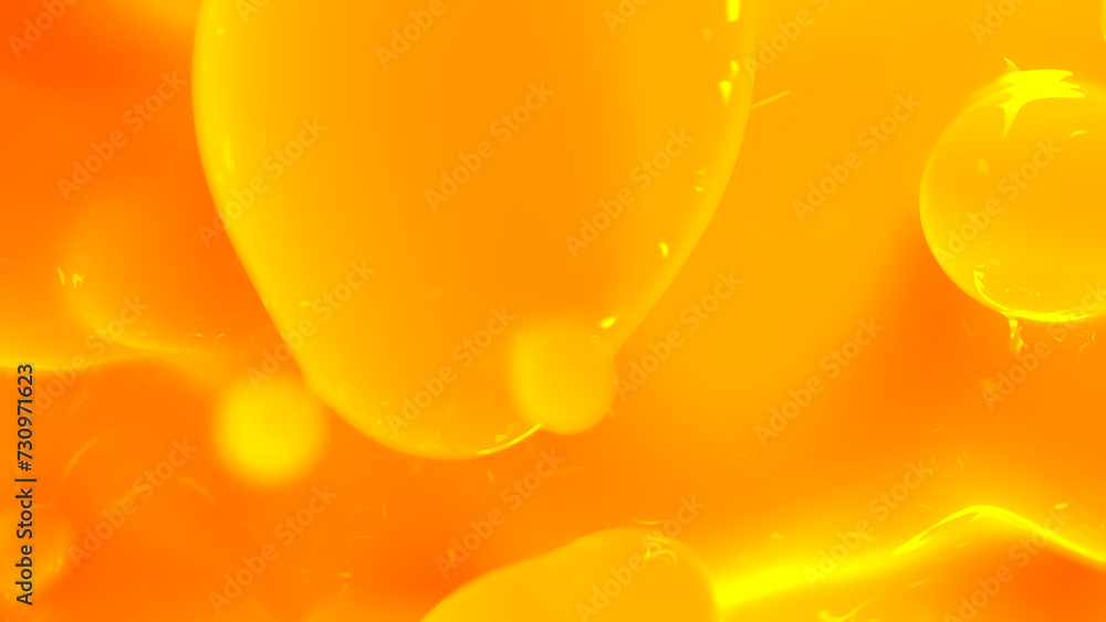 Poster orange honey color reflecting slight bland elements bg - abstract 3d rendering