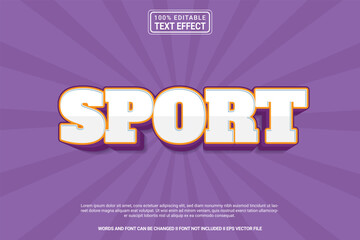 Editable text effect Sport 3d cartoon template style modern premium vector