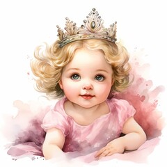 Fototapeta premium Roseate Toddler Queen with Sparkling Tiara