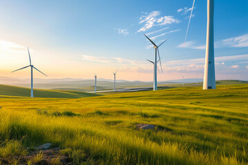 Harvesting Nature's Power: Wind Turbines and Solar Panels at Work
