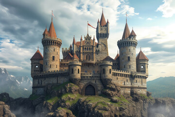 Obraz premium Gothic Stronghold: A Tale of Knights and Kings