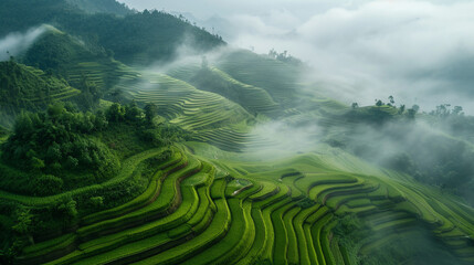 Rice terrace. Asian landscape. Travel concept. 