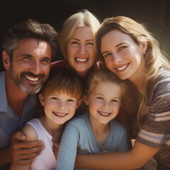 Fototapeta premium Famiglia sorridente, felice di stare insieme.
