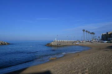 Fototapeta premium The beach of Santa Maria di Castellabate in Campania, Italy.