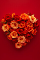 Passionate Rose Heart on Crimson
