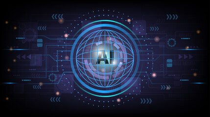ai technology background vector illustration
