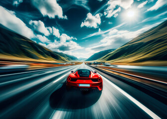 Obraz premium car driving on the road