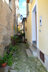 Fototapeta na wymiar A narrow street in Castellabate, a medieval village on the coast of Campania, Italy..