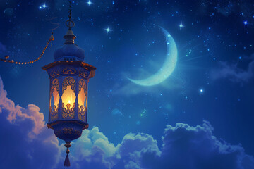 Fototapeta na wymiar ramadan Kareem, Ramadan crescent moon, Eid Mubarak Islamic festival social media banner and Eid Mubarak Post Template, islam