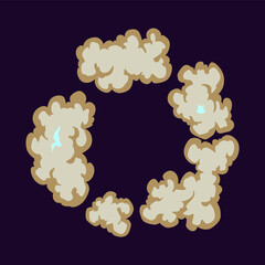 Explosion animation. Cartoon burst effect of  comic boom and bang. Bomb blasts or explosive power energy flash, war game attacks animation.  illusration