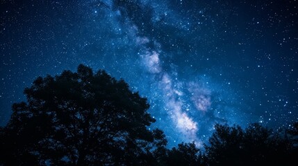 Starry night sky with the Milky Way galaxy background