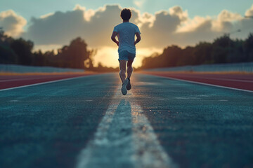 Endurance Exercise: Back View of Runner in Action