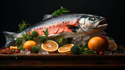 Fresh salmon.