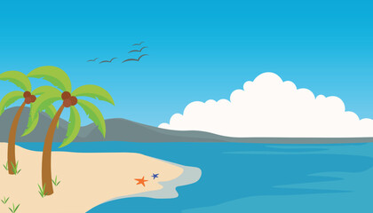Fototapeta na wymiar Summer Beach background vector illustration.