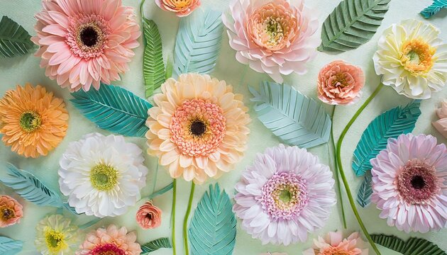 pattern with flowers and leaves
