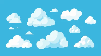 Poster Cartoon cloud vector set. Blue sky with white clouds © The Illustraitor
