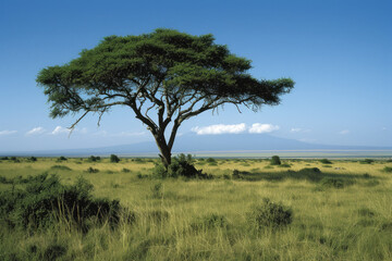 Fototapeta na wymiar Mount Kilimanjaro. Savanna in Amboseli, Kenya