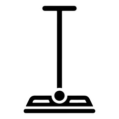 Floor mop icon symbol, flat illustration, black color silhouette, white background